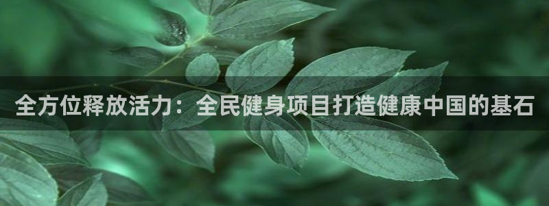 尊龙凯时官网网址：全方位释放活力：全民健身项目打造健康中